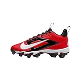 Nike Alpha Menace 4 Shark Big Kids' Football Cleats (FQ4012-600, University Red/Metallic Silver/Team Red/White) Size 5