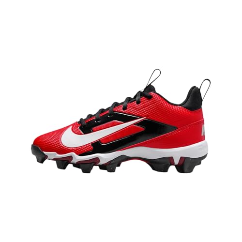 Nike Alpha Menace 4 Shark Big Kids' Football Cleats (FQ4012-600, University Red/Metallic Silver/Team Red/White) Size 12