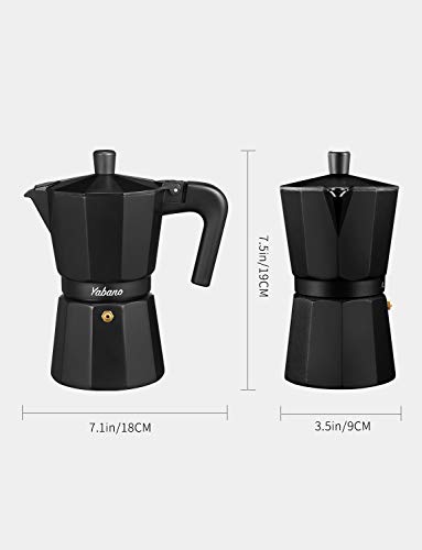 Yabano Stovetop Espresso Maker, 6 Cups Moka Coffee Pot Italian Espresso For Gas Or Electric Ceramic Stovetop, Italian Coffee Maker For Cappuccino Or Latte #TOP7