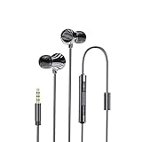 Mosonnytee earbuds wired in-ear monitor gaming earbuds with noise cancelling headphones with microphone and waterproof sweat resistant for women men compatible with Android ISO (3.5mm black)