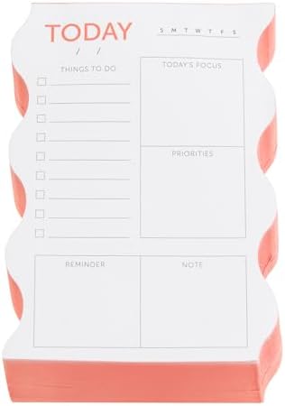Miquelrius - Notizblock | kleiner Block 95 x 133 mm | 60 Blatt weißes Papier 80 g/m² | Vorlage für tägliche Aufgaben | durchgefärbter Schnitt in Neonorange