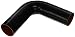 HPS HTSEC90-200-BLK Silicone High Temperature 4-ply Reinforced 90 degree Elbow Coupler Hose, 55 PSI Maximum Pressure, 3.5" Leg Length on each side, 2" ID, Black