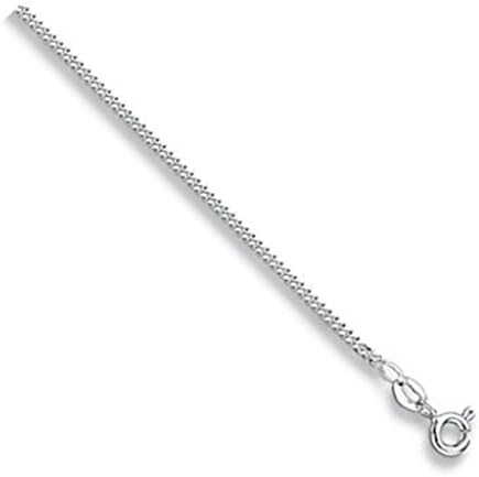 Mens 9ct White Gold Curb Chain Necklace 