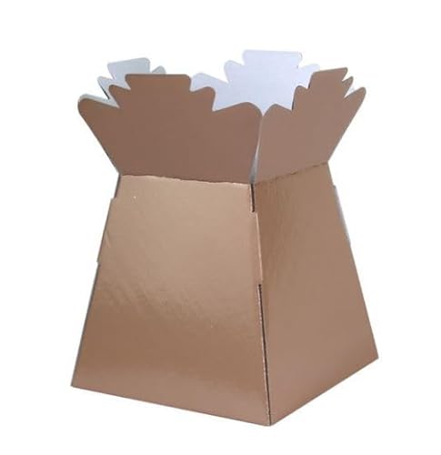 Glossy Vibrant Bouquet, Flower Box/Vase - Transportation Display, Presentation Boxes (1, Rose Gold)