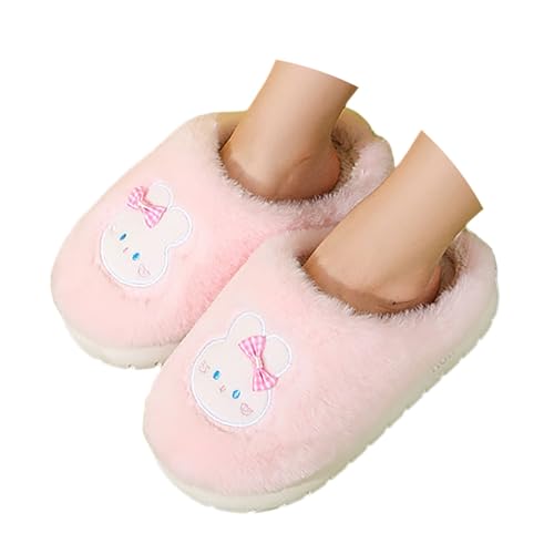 Baby Girls Boys House Slippers with Non-slip Rubber Cute Fuzzy Plush Slip-On Footwear for Kids Warm Winter Indoor2