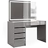 Vicco Coiffeuse Sherry, Anthracite, 120cm avec Miroir LED, avec éclairage LED et Grand Miroir rectangulaire Vicco Coiffeuse Sherry, Anthracite, 120cm avec Miroir LED, avec éclairage LED et Grand Miroir rectangulaire