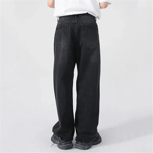 Men's Classic Casual Straight Leg Jeans Simple Vintage High Wide Leg Jeans with Pockets3