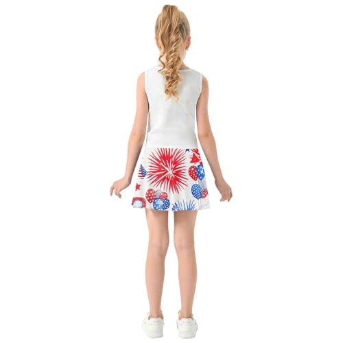 Toddler Tennis Skirts Vintage Red Truck 4th of July Athletic Shorts Girls Skorts Uniform Flowy Skirt 4t4
