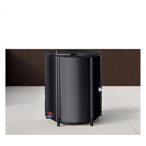 Depósito de agua de lluvia portátil de 500 L, estructura estable de tela sellada, ideal para varios escenarios de uso de agua, color negro