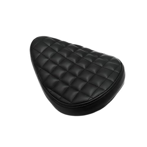 Coussin de siège de moto vintage en cuir noir pour selle passager confort