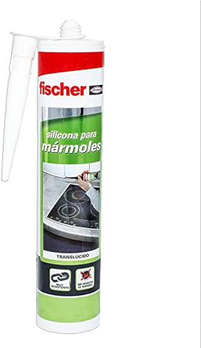 fischer – Silicona Mármoles Blanca 300 ml | Sellador Acético para Materiales Porosos y Piedra Natural | Alta Elasticidad y Resistencia a Agentes Atmosféricos