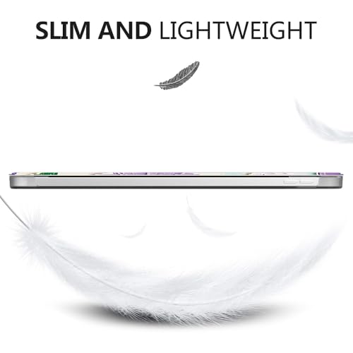 Image of MoKo for iPad (A16) 11th Generation Case 11 Inch 2025,iPad 10th Generation Case 10.9 Inch 2022,Slim Stand Hard PC Translucent Back Shell Smart Cover,Support Touch ID,Auto Wake /Sleep, Painting Flower