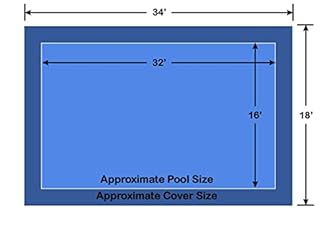 16' x 32' Rectangle Ultra-Loc III Solid Blue In-Ground Pool Safety Cover