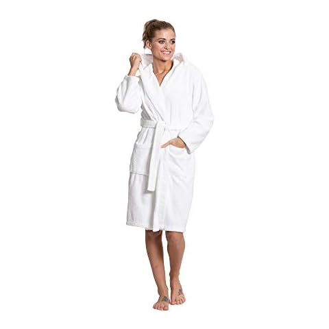 Turkuoise Women's Turkish Cotton Hooded Robe, Terry Hooded Bathrobe Cover