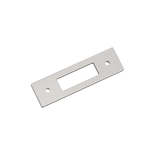 Image of Amerock Medora 3 inch Polished Nickel Backplate | Decorative zinc cabinet hardware backplate designed to complement knobs and pulls while protecting cabinet surfaces