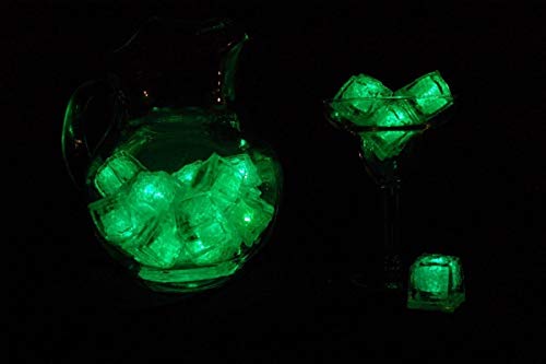 Set of 12 Litecubes GREEN Light up LED Ice Cubes