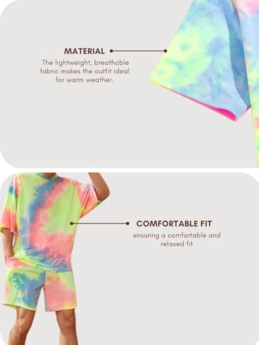 Image of DHRUVI TRENDZ Co Ord Set for Men | Trendy Night Dress for Boys | T-Shirt and Shorts Combo for Lounge | Stylish Summer and Travel Wear | Men's Matching Two-Piece for Vacation