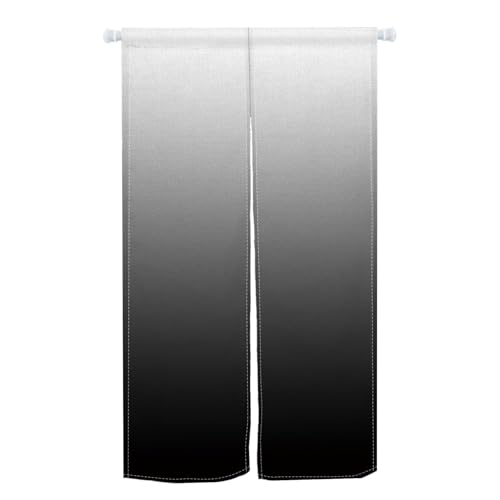Pnylzzyxh Cortina larga Noren negro degradado para puerta, cocina, baño, color degradado, japonés, poliéster, decoración del hogar, color degradado, privacidad, tiendas, 85 x 180 cm