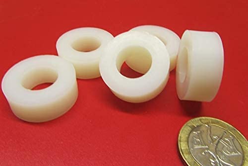 Natural Nylon Spacer Unthreaded 1/2" Screw Size x 1.00" OD x .505" ID x .250" Length 50 Pcs