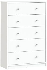 Tvilum Portland 5 Drawer Chest - White