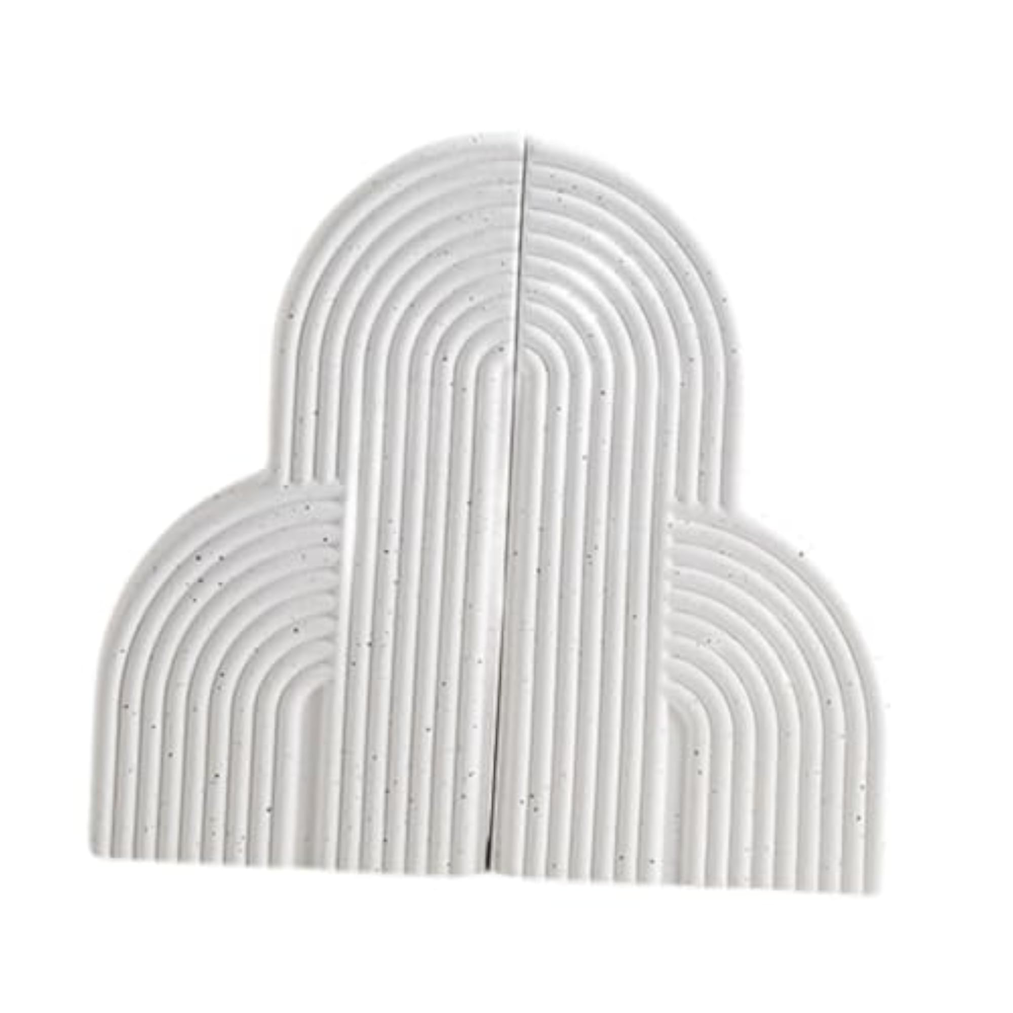 White Minimalist Decorative Bookends, Tabletop Ornaments