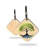 Rienco - Portachiavi Albero della Vita in Legno d'Acero Naturale - Ciondolo Portafortuna Artigianale - Regalo Originale per Donna e Uomo - Idea per Casa, Auto e Borsa - Prodotto in Alto Adige