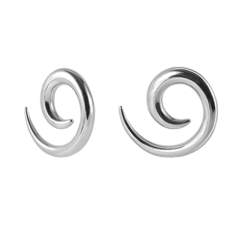 NewZenro 2Pcs Stainless Steel Surgical Ear Spiral Tapers Plugs Tunnels Expander Gauges Snail Twist Earrings Stretching Body Piercings Jewelry (8g(3mm))