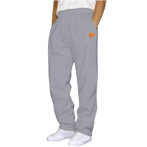 fnnxeal Big and Tall Sweatpants for Men Open Bottom Baggy Drawstring Sweat Pants Casual Fashion Athletic Joggers with Pockets Grey Sweatpants Men Baggy Gray L