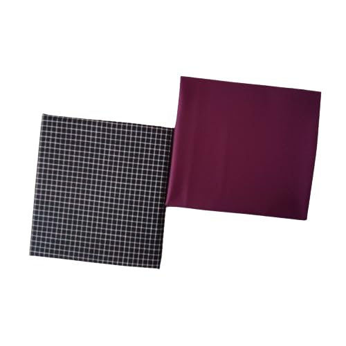 Combo Pack of 2 Unstiched Solid Purple & Multicolor Black Checked Formal Shirt Fabric Dress Material for Men's/Boy's Fashion- 2.25 meter each-image-43