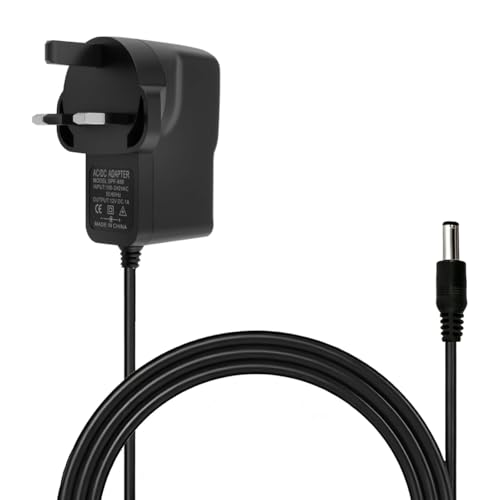 12V1A Power Supply Adapter AC 110-240V to DC 12V1A 50/60Hz DC Adapter for Router Set-Top Box Surveillance LED Alarm Monitor Fiber Optic Modem Universal 5.5mmx2.5/2.1mm(Central positive+) (Black 1PC)