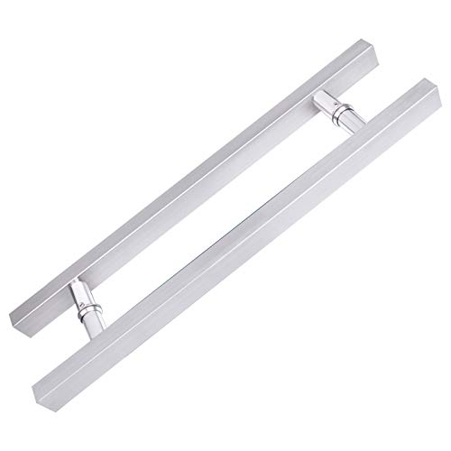 Poignée de porte de grange lourde en acier inox structure carrée ergonomique 60 cm