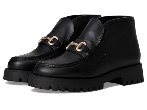Steve Madden Women's Leon Ankle Boot, Black Leather, 8.5