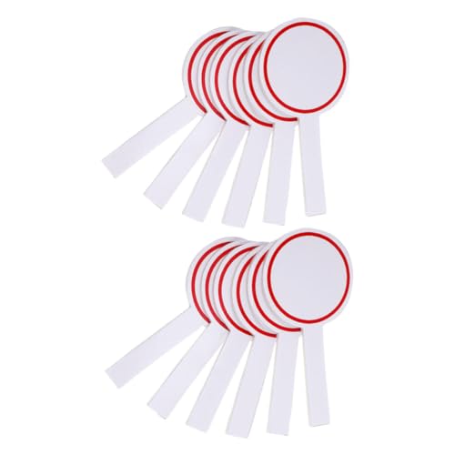 AUTSUPPL 12pcs Small White Boards Dry Erase Scoreboard Hand Board Voting Paddle