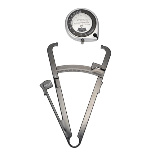 IWOWHERO 2piezas Medidor De Grasa Corporal Calibrador y Cinta Métrica Bmi Dispositivo De Medición De Pliegues Cutáneos Para Hombres Mujeres y Ligero y Portátil Para Control De Salud y