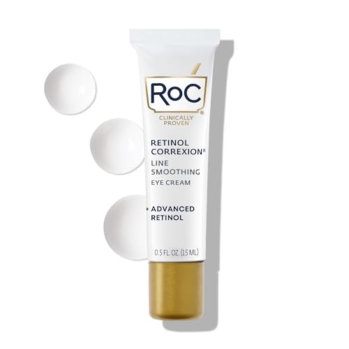 RoC Retinol Correxion Under Eye Cream for Dark Circles & Puffiness, Daily Wrinkle Cream, Anti Aging Skin Care Treatment Women and Men, 0.5 oz (Packaging May Vary)