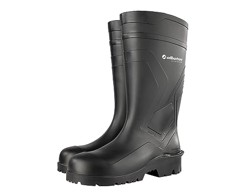 Foto von ALBATROS Arbeitsgummistiefel Protector Plus S5 – Hochwertige Arbeitsschuhe für Herren – Wasserdichte Gummistiefel mit Stahlkappe & Durchtrittschutz Schwarz Größe 44