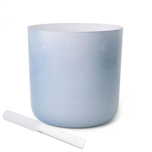 8 Inch Alchemy Crystal Singing Bowl, Blue Gradient, Chakra Bowl, Gift For Yoga Meditation & Sound Healing, With Free Acrylic Striker & O-ring(D Note)