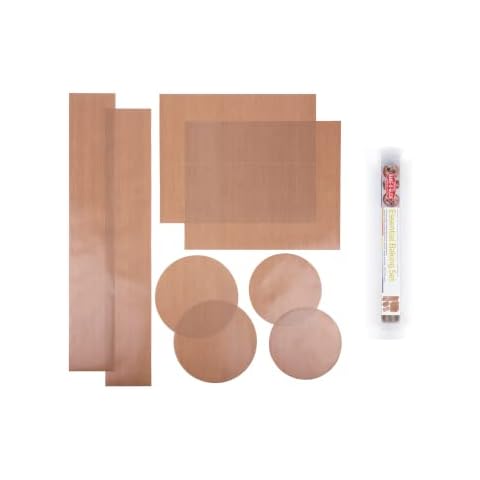 Bake-O-Glide Essential Baking Set - 4X Pre-Cut Circles, 2X Cake Tin Wall Liners, 2X Flat Baking Sheets, Brown Cover