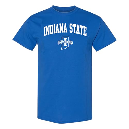 UGP Campus Apparel AS03 - Indiana State Sycamores Arch Logo T-Shirt - Small - Royal