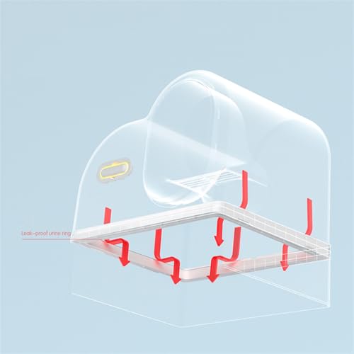 Caja de arena grande para gatos cerrada con bandeja deslizante miniatura 3
