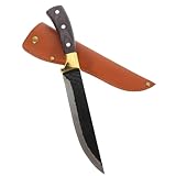 SHOWERORO Cuchillo Carnicero Profesional Inoxidable con Mango Ergonómico de Madera Antideslizante y Funda de Cuero para Uso Doméstico y Corte de Jamón