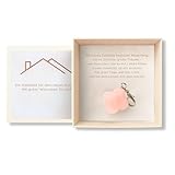 Milaboo® Handgefertigte Geschenkbox mit Kleeblatt-Anhänger – Glücksbringer mit Botschaft (Neues Zu Hause - Rosenquarz)