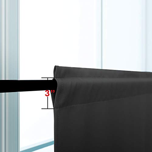 Image of KOUFALL Extra Wide Short Curtains for Bedroom,Blackout 52 in Width Large Window Curtains for Living Room Bathroom,Set of 2 Panels,30 Inch Length,Dark Grey