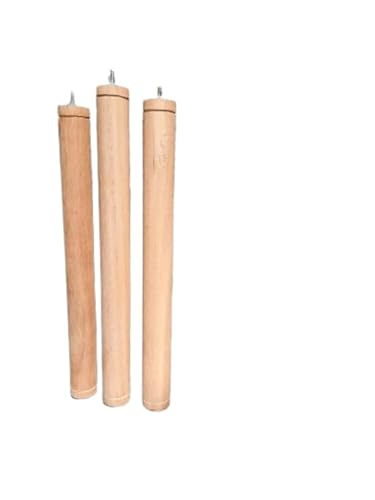 Conjunto de 3 Poleiros de Madeira para Papagaios, Tamanhos Variados