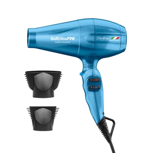 BaBylissPRO Hair Dryer, Nano Titanium Portofino 2000-Watt Blow Dryer, Hair Styling & Appliances, Blue, BNTB6610N