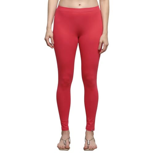 Image of BIBA Women Cotton Blend Skinny Solid Leggings
