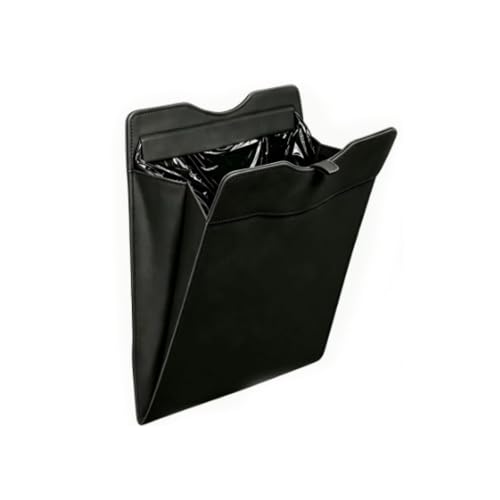 Leather Car Trash Can, Magnetic Closure Car Garbage Can, Black image 2