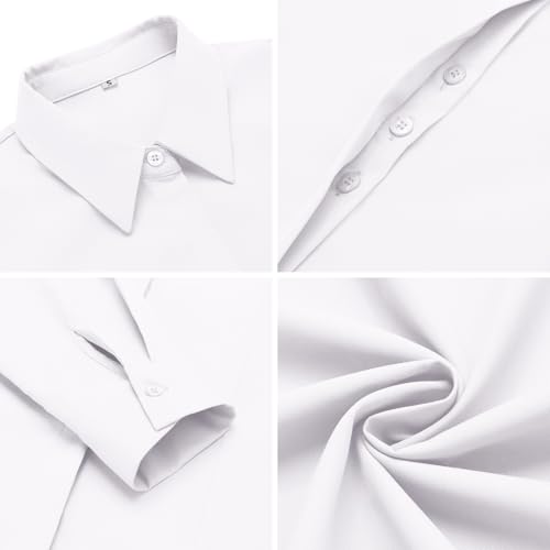 Zeagoo Women's Button Down Shirts Classic Fit Dress Shirt Wrinkle-Free Strech Solid Work Office Blouse4