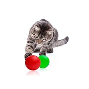 Mats Avenue Interactive Sound Making Catnip Toy Ball with Natural Catnip and Metal Ball Inside Playing Claw Toy for Cats Persian Cats and Kitten Bigger 6 CM Dia Set of 2