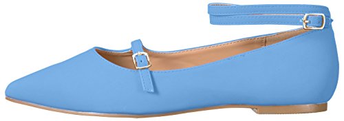 Brinley Co. Womens Pointed Toe Ankle Strap Flats - Image 4